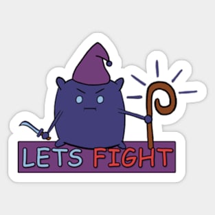 fantasy wizard warrior "lets fight" Sticker